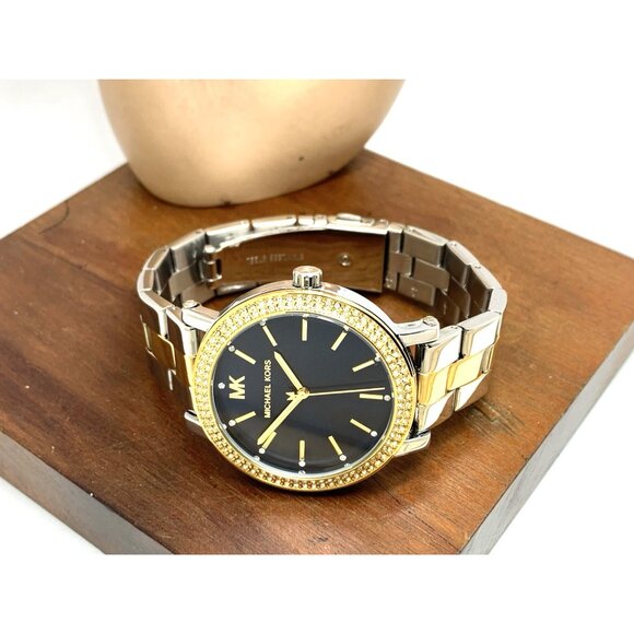 Michael Kors Womens Watch MKO1049 Quartz Blue Dial Two Tone Stainless Steel 38mm - Picture 8 of 14